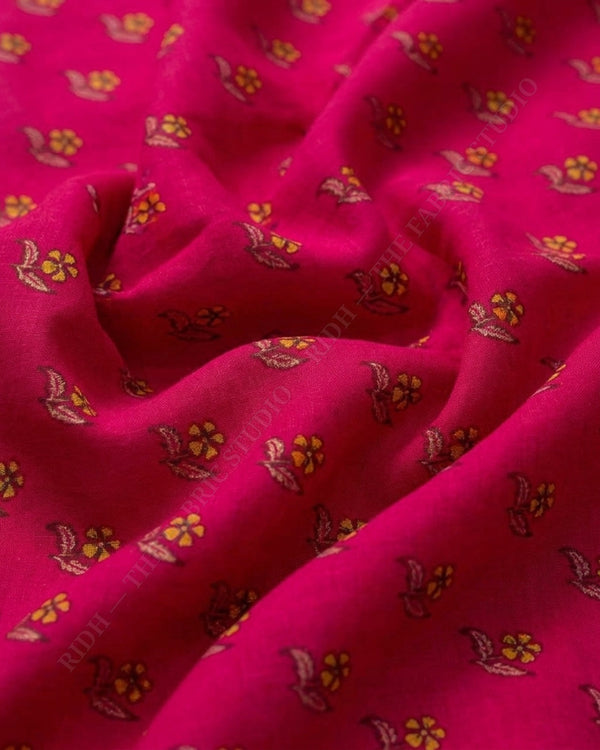 Rani Pink 1078 Muslin Prin Floral Buti — hand