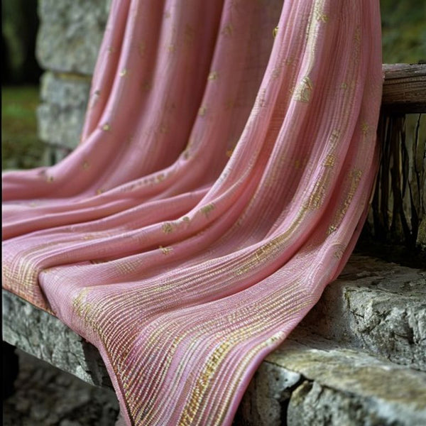 Chanderi Silk in baby pink · Ridh Fabric Studio