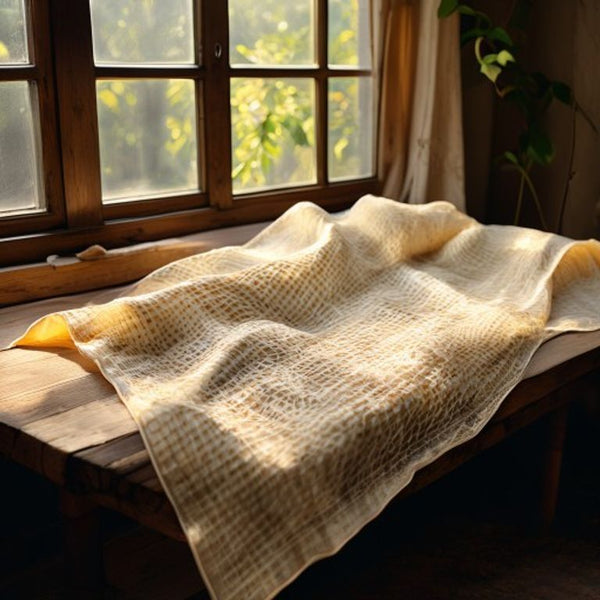 Chanderi Silk in cream · Ridh Fabric Studio
