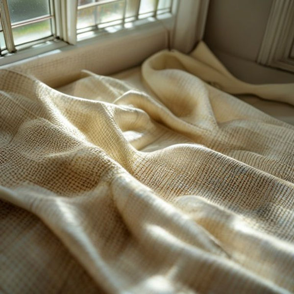 Chanderi Silk in cream · Ridh Fabric Studio