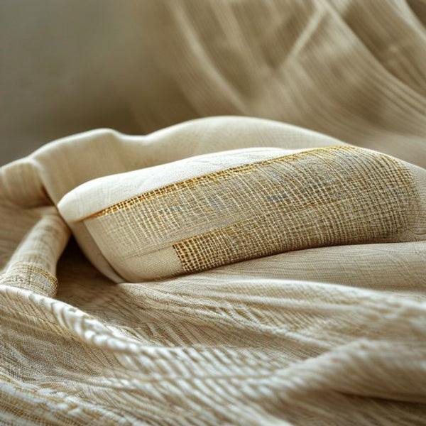 Chanderi Silk in cream · Ridh Fabric Studio