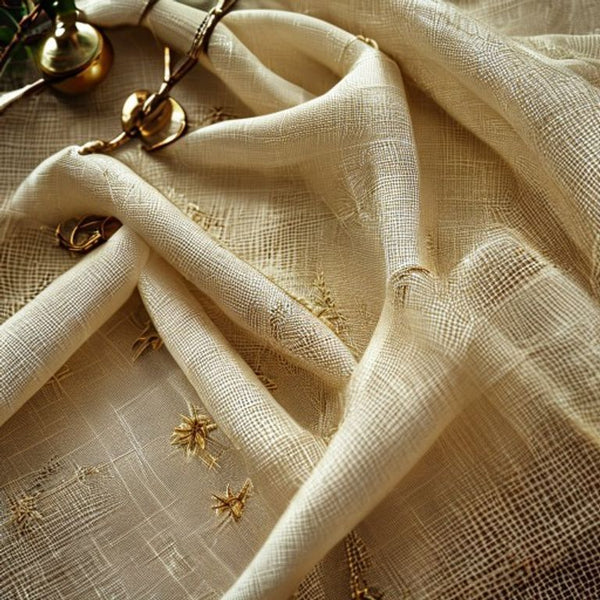 Chanderi Silk in cream · Ridh Fabric Studio