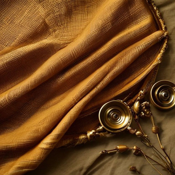 Chanderi Silk in deep mustard · Ridh Fabric Studio