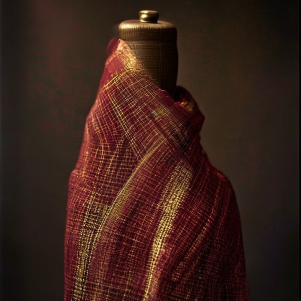 Chanderi Silk in deep red · Ridh Fabric Studio