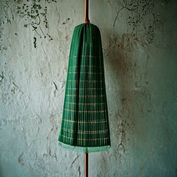 Chanderi Silk in emerald green · Ridh Fabric Studio