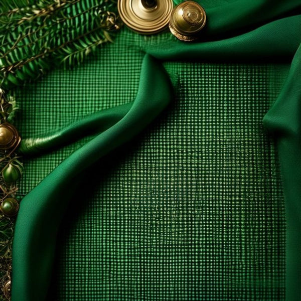 Chanderi Silk in emerald green · Ridh Fabric Studio