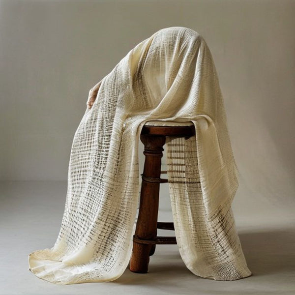 Chanderi Silk in ivory white · Ridh Fabric Studio