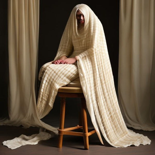 Chanderi Silk in ivory white · Ridh Fabric Studio