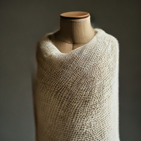 Chanderi Silk in ivory white · Ridh Fabric Studio