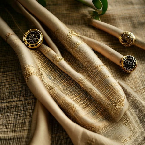 Chanderi Silk in mehandi · Ridh Fabric Studio