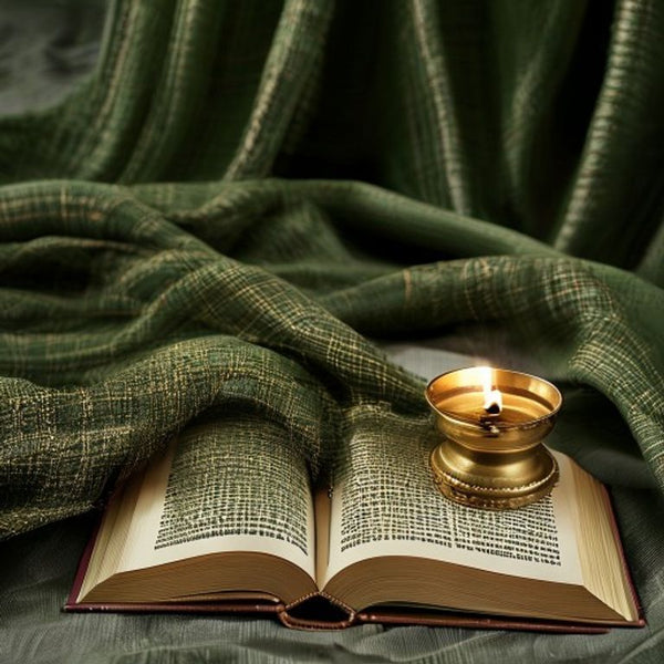 Chanderi Silk in olivegreen · Ridh Fabric Studio