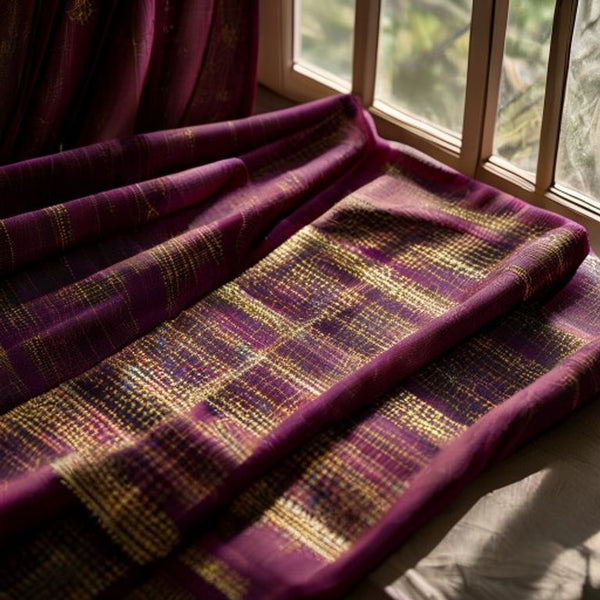 Chanderi Silk in rich maroon · Ridh Fabric Studio