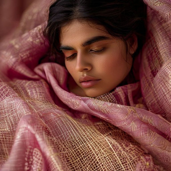 Chanderi Silk in rose pink · Ridh Fabric Studio