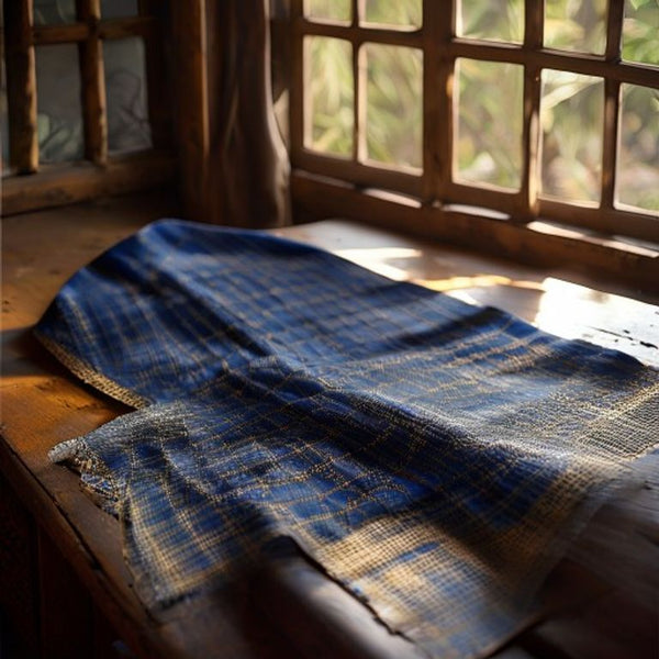 Chanderi Silk in royal blue · Ridh Fabric Studio