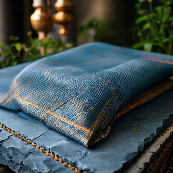 Chanderi Silk in seablue · Ridh Fabric Studio