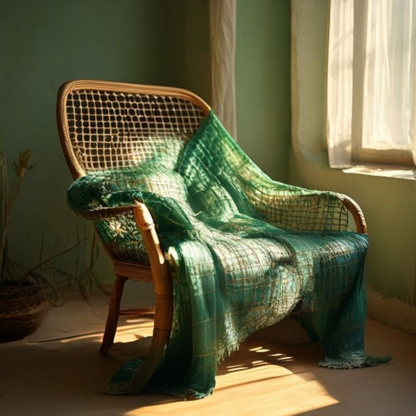 Chanderi Silk in seagreen · Ridh Fabric Studio