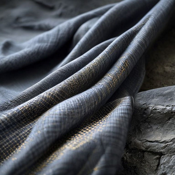 Chanderi Silk in smoky grey · Ridh Fabric Studio