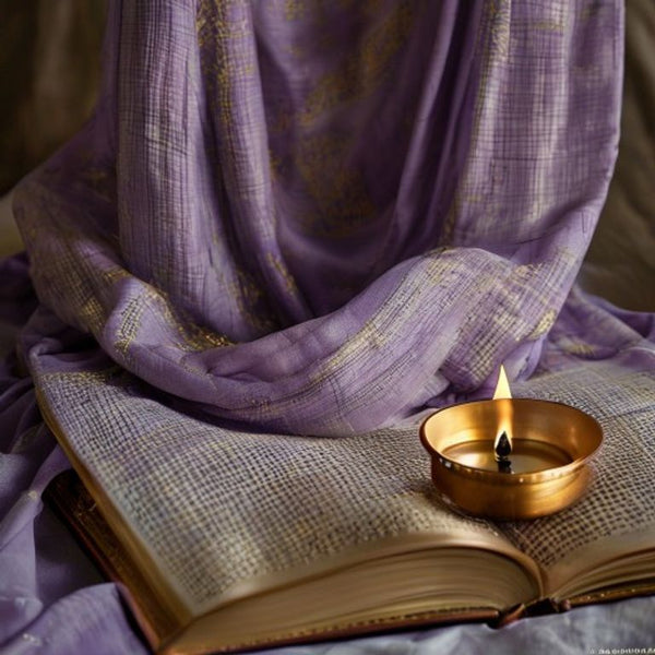 Chanderi Silk in soft lavender · Ridh Fabric Studio