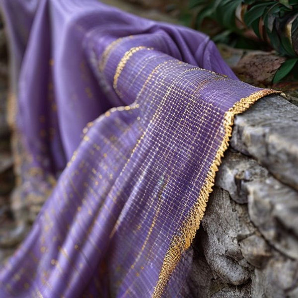 Chanderi Silk in soft lavender · Ridh Fabric Studio