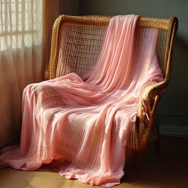 Chanderi Silk in soft pink · Ridh Fabric Studio