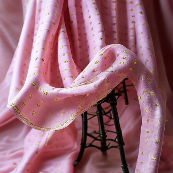 Chanderi Silk in soft pink · Ridh Fabric Studio