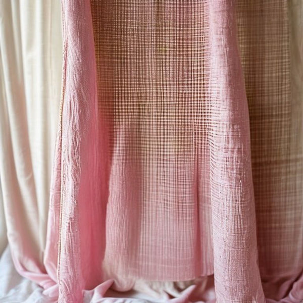 Chanderi Silk in soft pink · Ridh Fabric Studio