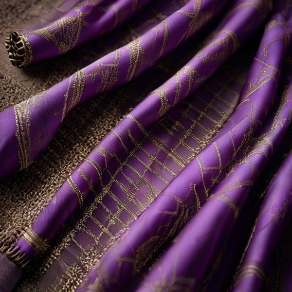 Chanderi Silk in violet purple · Ridh Fabric Studio