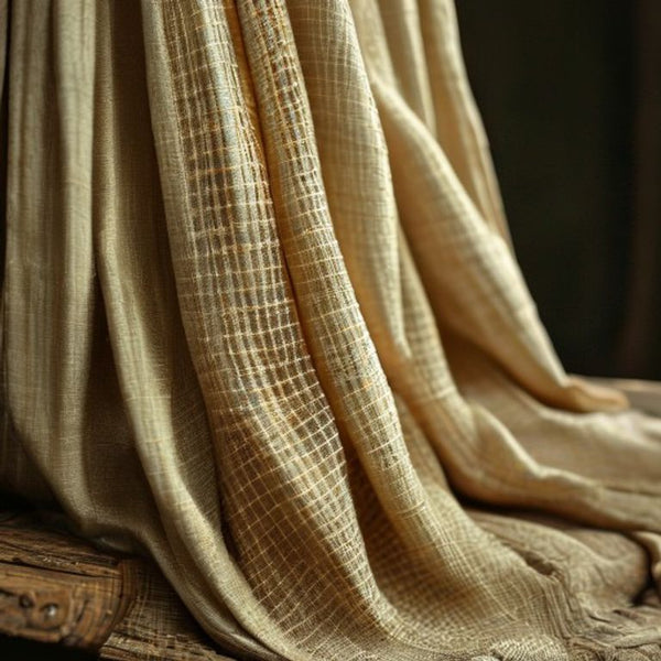 Chanderi Silk in warm beige · Ridh Fabric Studio