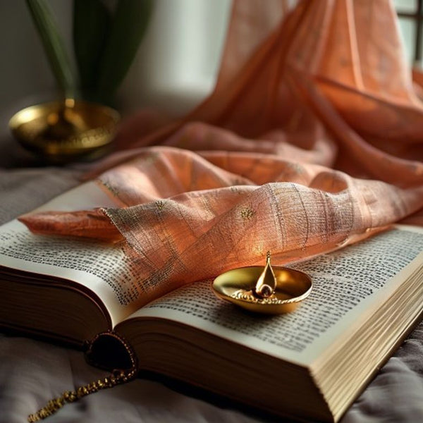 Chanderi Silk in warm peach · Ridh Fabric Studio