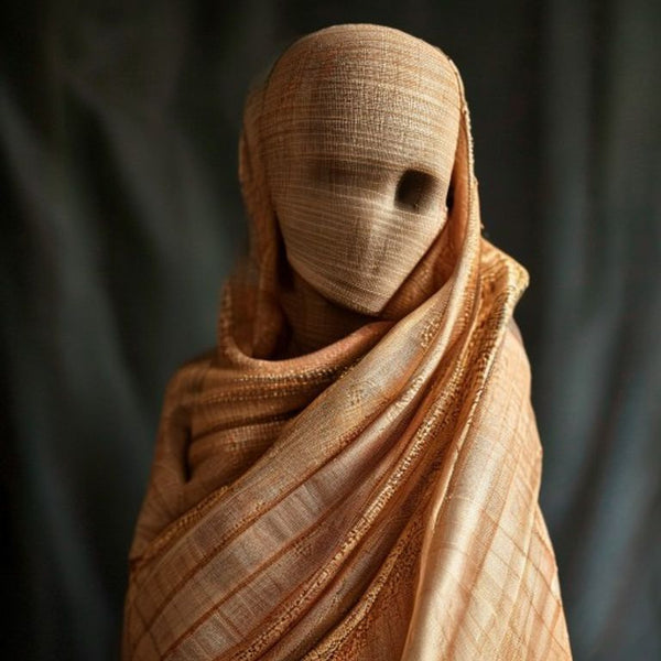 Chanderi Silk in warm peach · Ridh Fabric Studio