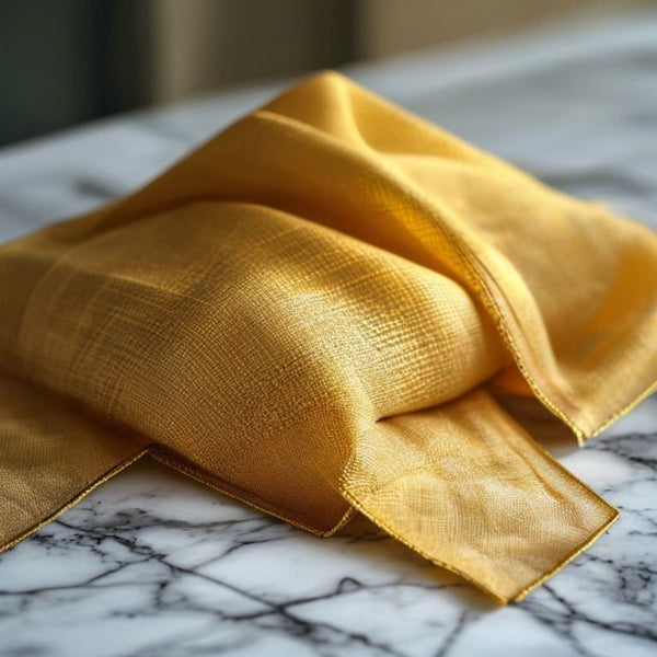 Chanderi Silk in warm yellow · Ridh Fabric Studio