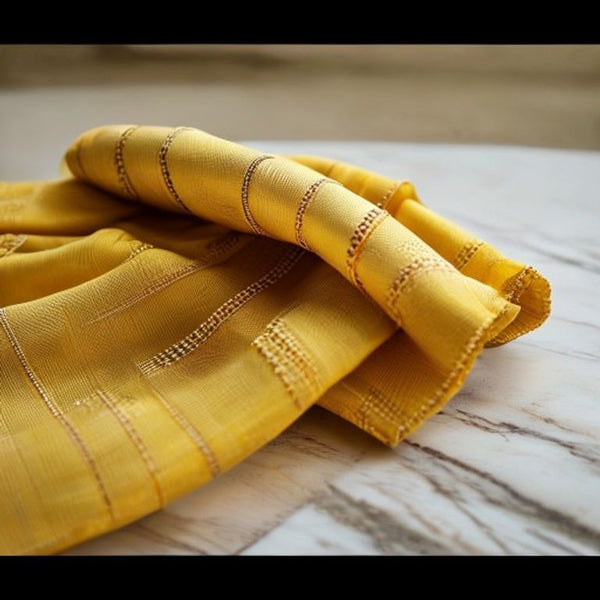 Chanderi Silk in warm yellow · Ridh Fabric Studio