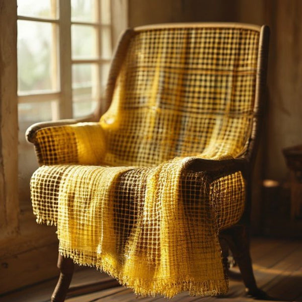 Chanderi Silk in warm yellow · Ridh Fabric Studio