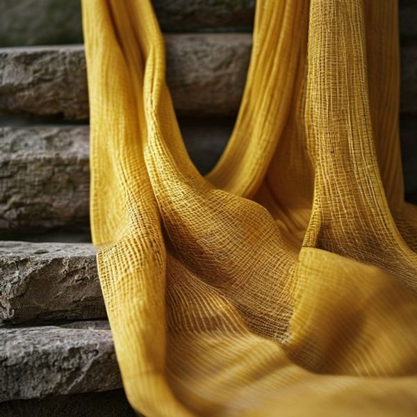 Chanderi Silk in warm yellow · Ridh Fabric Studio