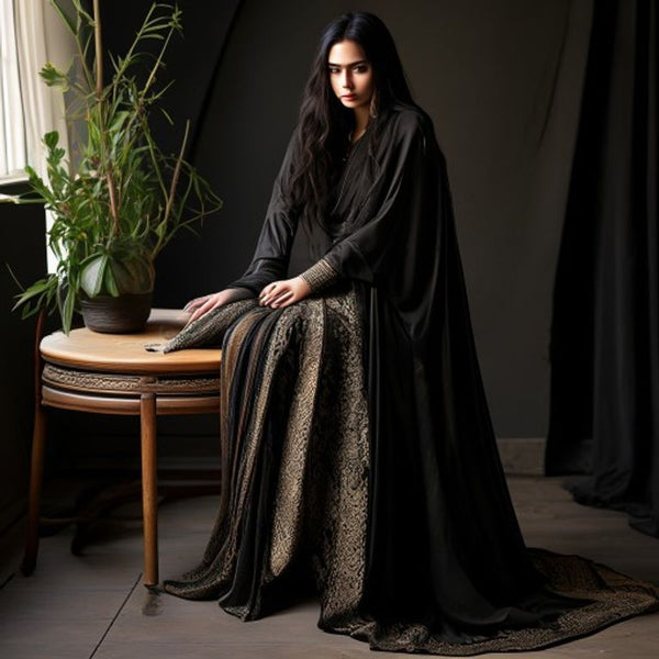 Dupatta in deep black · Ridh Fabric Studio