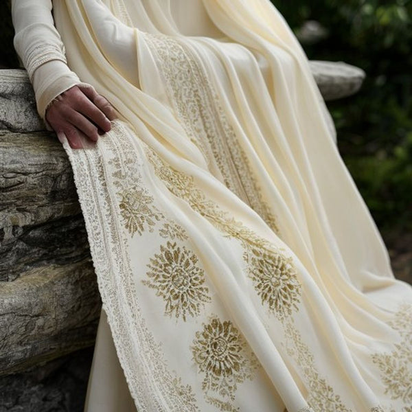 Dupatta in ivory white · Ridh Fabric Studio
