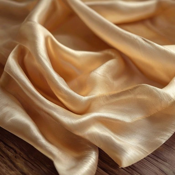 Lotus Silk in warm beige · Ridh Fabric Studio