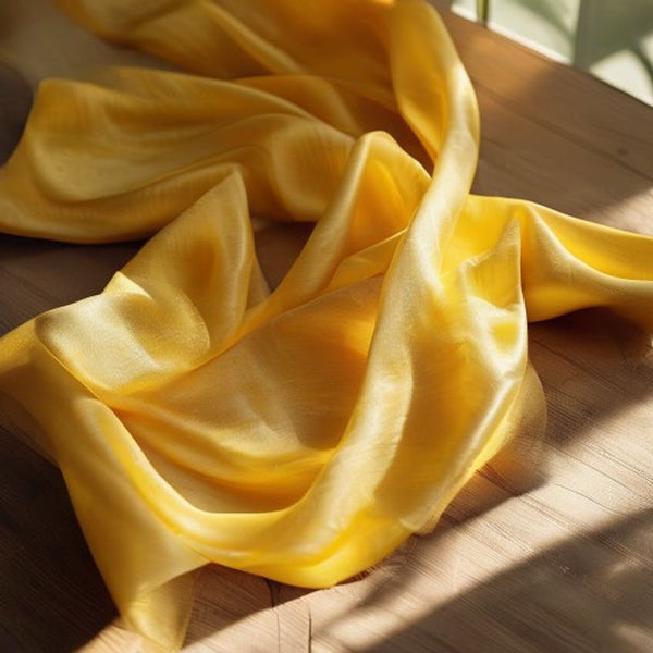 Lotus Silk in warm yellow · Ridh Fabric Studio