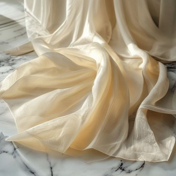 Organza Silk in cream · Ridh Fabric Studio