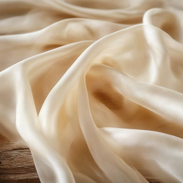 Organza Silk in ivory white · Ridh Fabric Studio