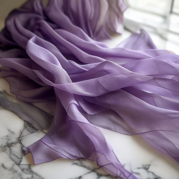 Organza Silk in royal purple · Ridh Fabric Studio
