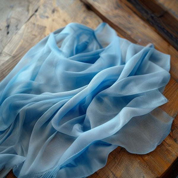 Organza Silk in sky blue · Ridh Fabric Studio