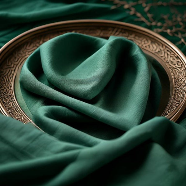 Premium Linen in emerald green · Ridh Fabric Studio