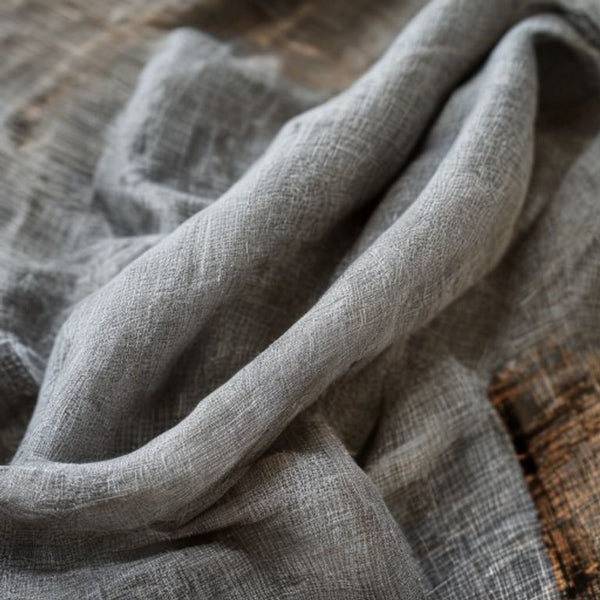 Premium Linen in smoky grey · Ridh Fabric Studio