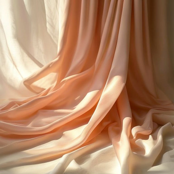 Pure Silk in warm peach · Ridh Fabric Studio
