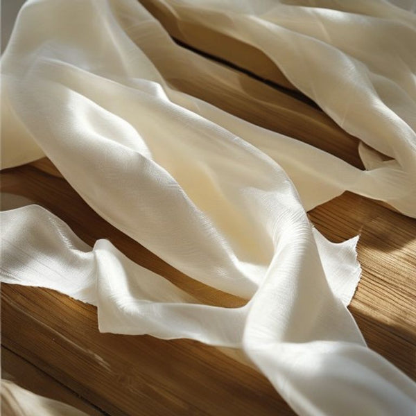 Silk Tissue in ivory white · Ridh Fabric Studio