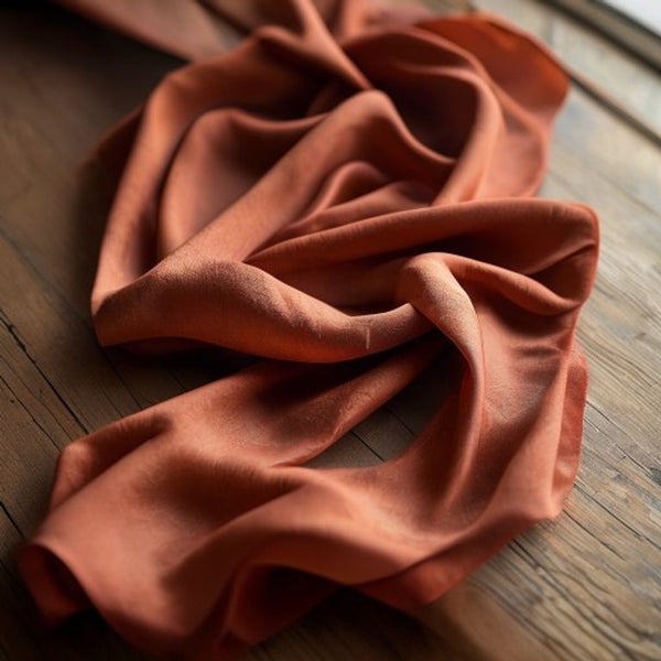 Soft Crepe in burnt rust · Ridh Fabric Studio