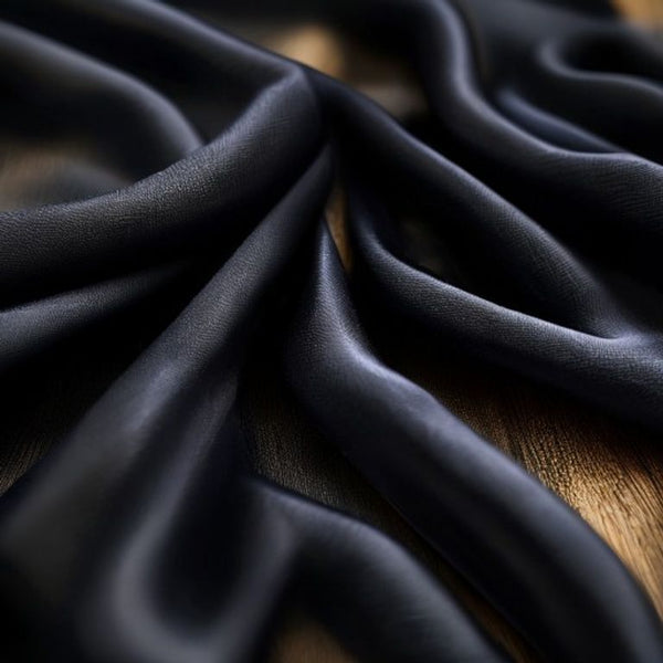 Soft Crepe in deep black · Ridh Fabric Studio