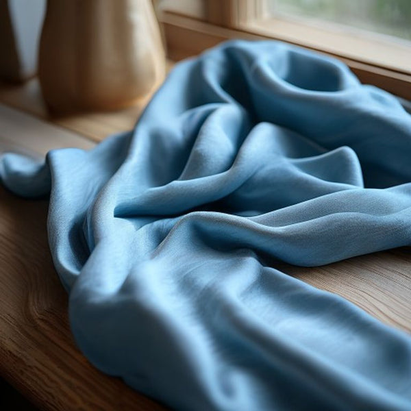 Soft Crepe in pblue · Ridh Fabric Studio