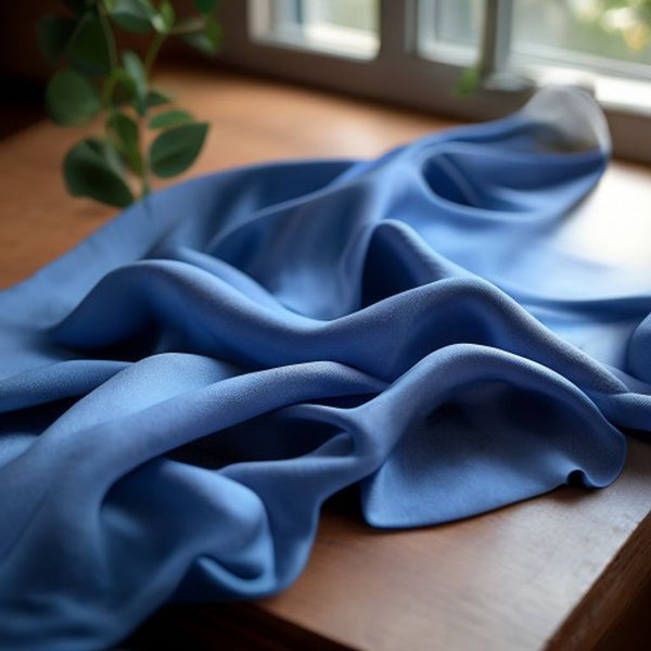 Soft Crepe in royal blue · Ridh Fabric Studio